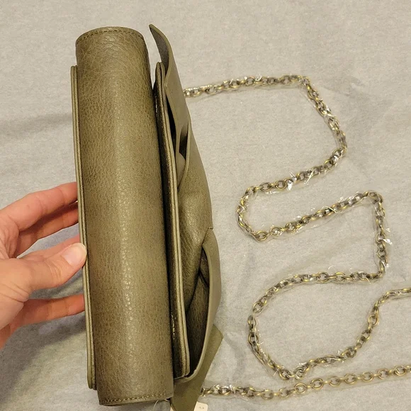 Anthropologie Olive Green Clutch with Bow Detail - Picture 5 of 15